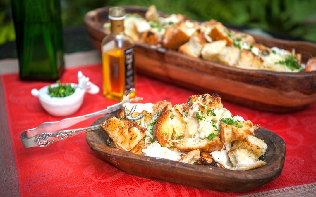 Warm Truffle Bread with Fresh Mozzarella and Ricotta Cheese